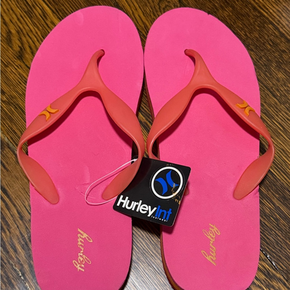 Hurley Pink and Orange Women's Flip Flop Sandals